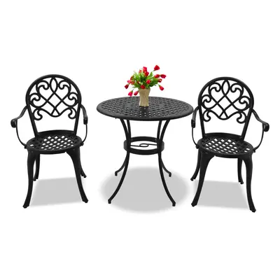 Centurion Supports PREGO Garden & Patio Table & Large Chairs with Armrests Cast Aluminium Bistro