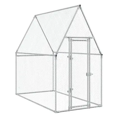 vidaXL Chicken Cage Farm Chicken Coop Chicken Run Cage Silver Galvanised Steel