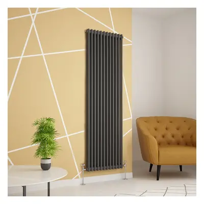 (1800 x 560mm Double, Anthracite) PlumbGalaxy Traditional-Style Cast Iron Radiator