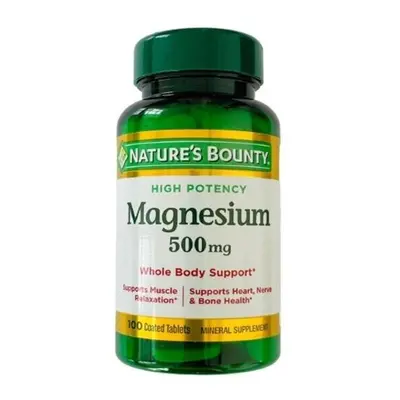 Nature'S Bounty High Potency Magnesium 500Mg Support Heart, Nerve & Bone Health, Muscle Relaxati