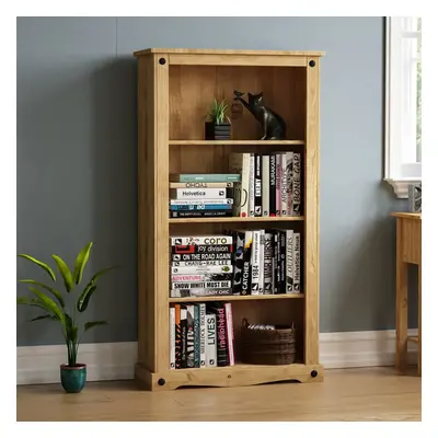 Corona Tier Bookcase Shelving Display Pine Wood