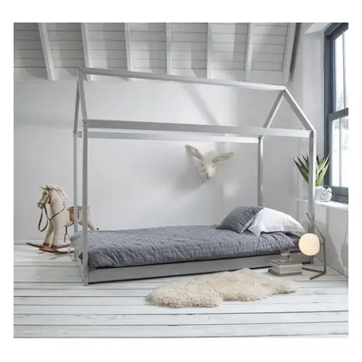 Kara Single Poster Bed Frame in Silk Grey