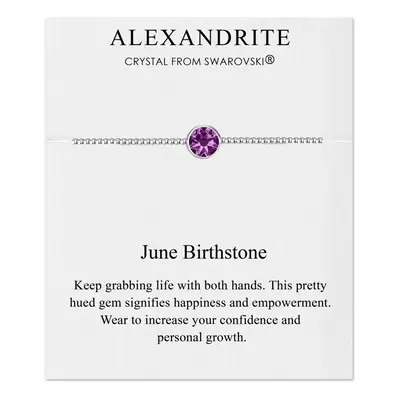 June (Alexandrite) Birthstone Bracelet Created with Swarovski Crystals