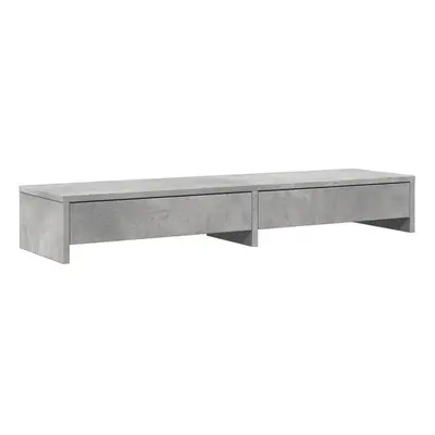 (concrete grey) vidaXL Monitor Stand with Drawers Monitor Riser Display Stand Engineered Wood