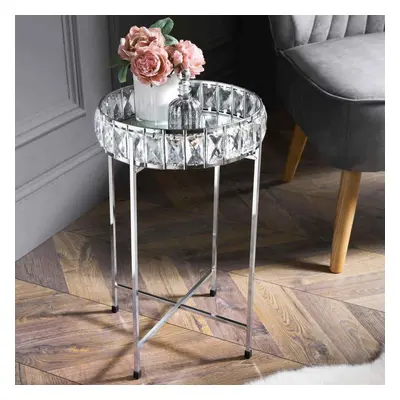 Crystal Tray Table With Mirrored Top Silver Coffee Table With Removable Tray Top