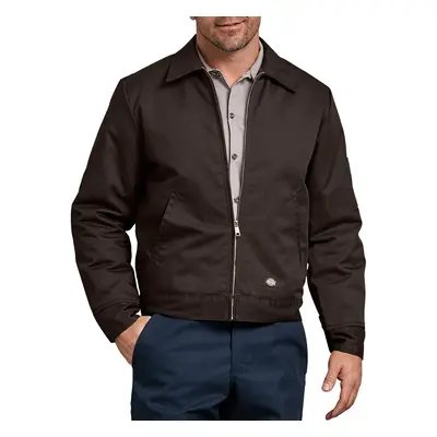 Dickies Mens Insulated Eisenhower Front-Zip Jacket Dark Brown SmallReg