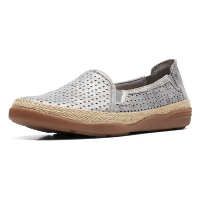 Clarks Women's Elaina Ruby Loafer Pewter Textile Wide