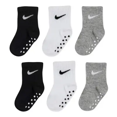 NIKE Children's Apparel Baby Ankle Gripper Socks (3 Pairs) Black/Whit