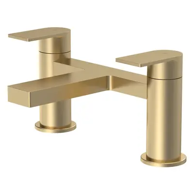 Contemporary Deck Mounted Bath Filler Tap - Brushed Brass - Balterley