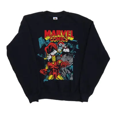 (4XL, Navy Blue) Marvel Comics Mens Trio Pose Sweatshirt