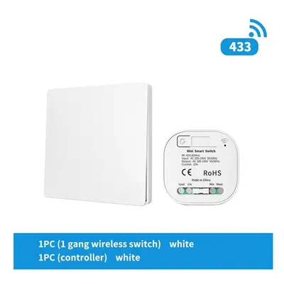 (1gang 1Receiver) Wifi Remote Control Switch No Battery Self-Powered Waterproof Light Switch AC 