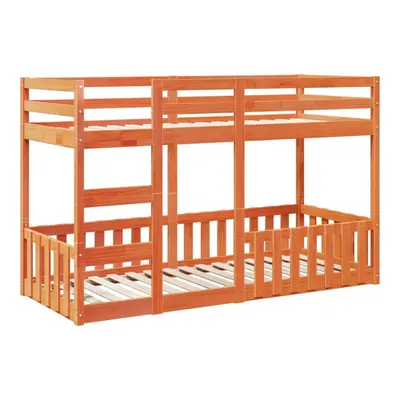 (wax brown, x cm) vidaXL Bunk Bed Loft Bed Kids Bed Frame Mattress Foundation Solid Wood Pine