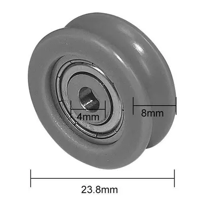 (23.8mm S625ZZ) Nylon U-Groove Bearings - Double Metal Shielded Chrome Steel Ball Bearings (10pc