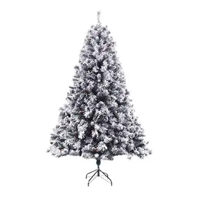 (8ft 240cm) EVRE Snow Flock Christmas Tree Pine Cone & Berries