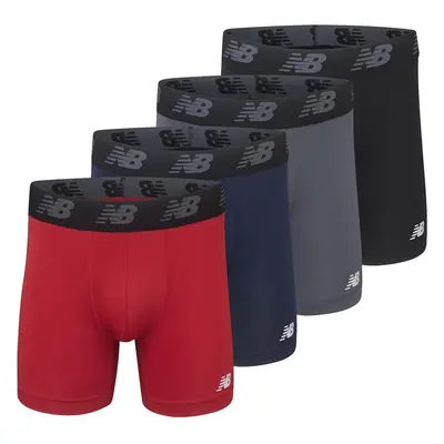 New Balance Men's 5"" Performance No Fly Boxer Brief (4 Pack) Pigment