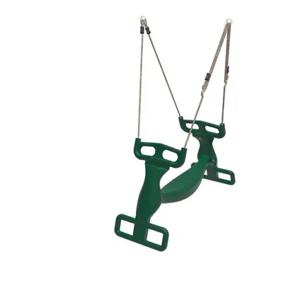 Rebo Moulded Plastic Children's Tandem Glider - Two Child Swing Seat - Green