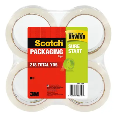 Scotch Sure Start Shipping Packaging Tape 1.88"" x 54.6 yd Designed