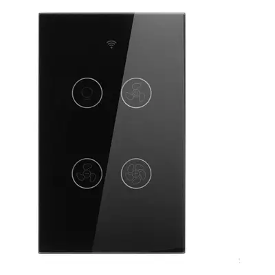 Black WiFi+RF US Smart Ceiling Fan Light Switch 2/3 Way Control Smart Life/Tuya APP RF Remote Sp