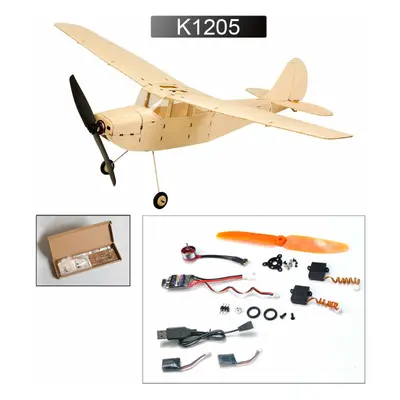 (K1205) 445mm Wingspan Balsa Wood Tainer Beginner RC Airplane Kit With Power Combo