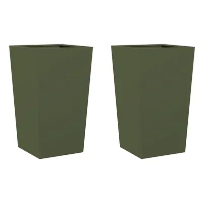 (olive green, x x cm/ pcs) vidaXL Garden Planters Outdoor Flower Pot Patio Raised Bed Planter Bo