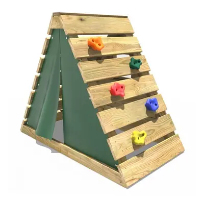 (Green) Rebo Mini Wooden Climbing Pyramid Adventure Playset