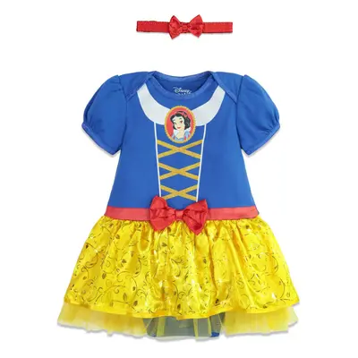 Disney Princess Snow White Newborn Baby Girls Cosplay Dress and Headba