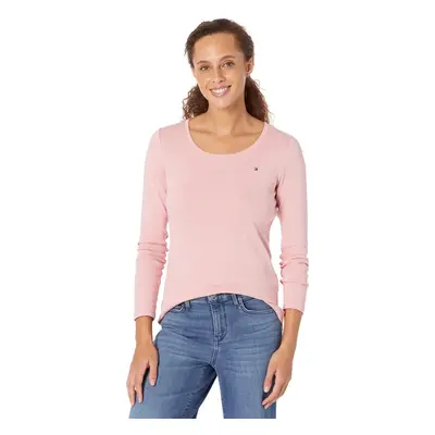 Tommy Hilfiger Women's Long Sleeve Scoop Neck Tee Bridal Rose X-Larg