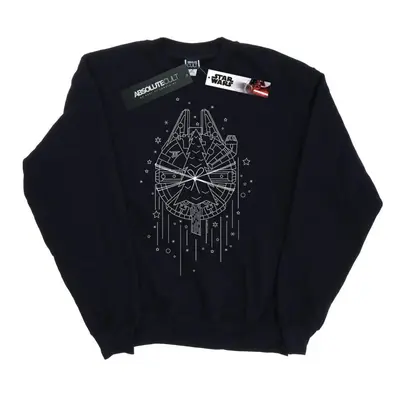 (3XL, Navy Blue) Star Wars Mens Millennium Falcon Christmas Tree Delivery Sweatshirt