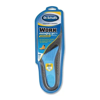 Scholls DSC59062 Comfort & Energy Work Massaging Gel Insoles for Men, Black & Blue - Sizes to