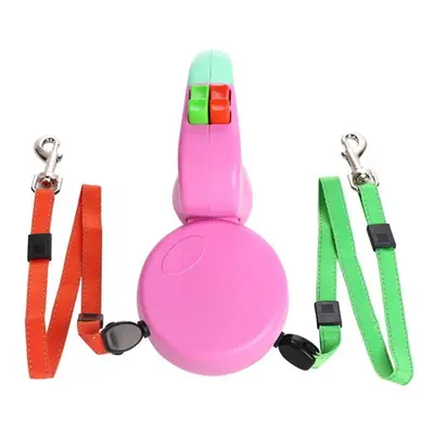 (Pink) Two Dog Retractable Leash Dual Retractable Leash