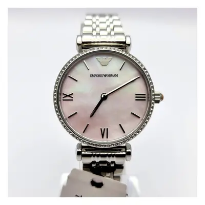 NEW EMPORIO ARMANI AR1779 GIANNI T-BAR PINK DIAL CRYSTALS WOMENS WATCH