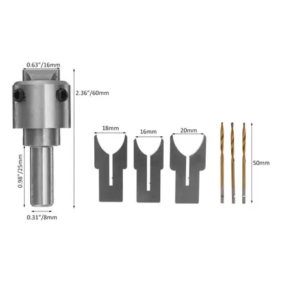 (16/18/20/mm Set) Beads Ball Router Bit Wooden Beads Maker Drill Bit Milling Cutter Tools