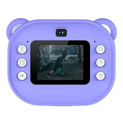 (Purple) Instant Mini Printing Camera, Zero Ink, 1080P Selfie Video, 2.4-Inch IPS Screen, Learni