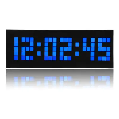 (Blue) Big Jumbo Digital LED Wall Clock Large Display Wall Decoration Clock