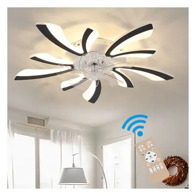 (Black) 78cm Creative LED Ceiling Fan Light Remote Control