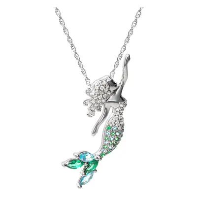 Disney Little Mermaid Jewelry Ariel Cubic Zirconia Pendant Necklace