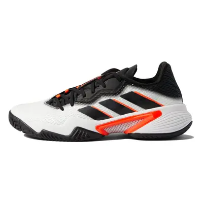 adidas Men's Barricade Tennis Shoe White/Core Black/Solar Red 9.5