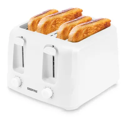 (White) Geepas Slice Bread Toaster 6Level Browning 1400W