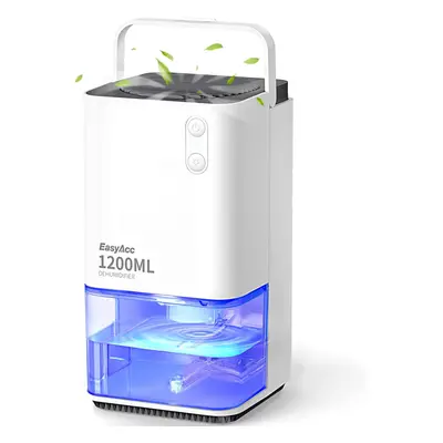 (White) 1200ml Super Silent Electric Dehumidifier with Auto Off Color LED Portable Mini Dehumidi