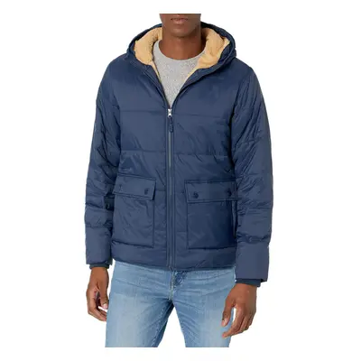 Amazon Essentials Mens Long-Sleeve Water-Resistant Sherpa-Lined Puffer