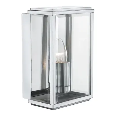 Outdoor Rectangular Box Modern Silver Wall Light IP44