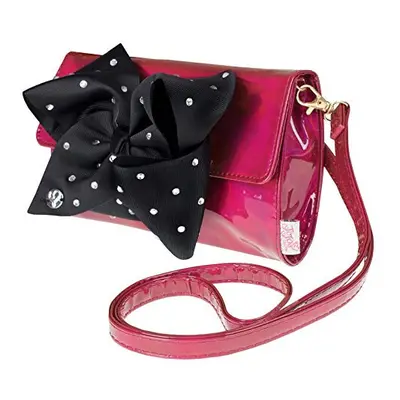 JoJo Siwa Iridescent Pink Shoulder Bag Clutch Bag & Black Rhinestone Hair Bow