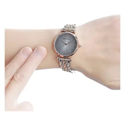 Emporio Armani AR1725 Gianni T-Bar Two Tone Grey Women's Watch