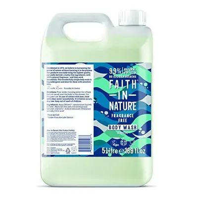 Faith in Nature Natural Fragrance Free Body Wash, Sensitive Vegan and Cruelty Free, Parabens and