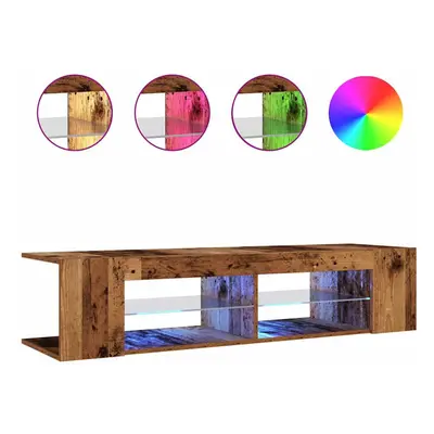 (old wood) vidaXL TV Cabinet with LED Lights Bedroom Console HiFi Cabinet Multi Colors