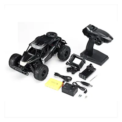 (Black) 1/18 2.4G FPV RC Car RTR Full Proportional Control Vehicle Model With 4k Camera Two Batt