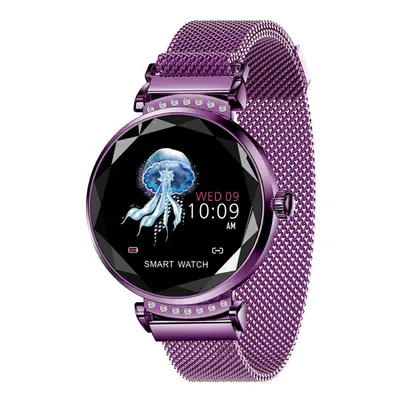 (Purple) 3D Dial Case UI Display Women Bracelet Watch Heart Rate Blood Pressure Monitor Smart Wa