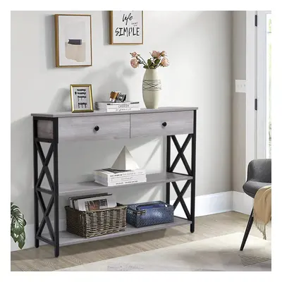 Narrow Wooden Console Table with Drawer