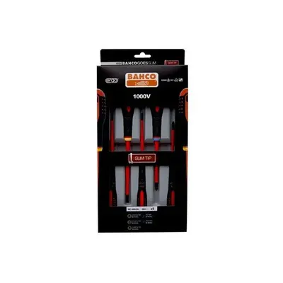 Bahco BE-9882SL SLIM ERGO Insulated Screwdriver SL/PZ Set Piece