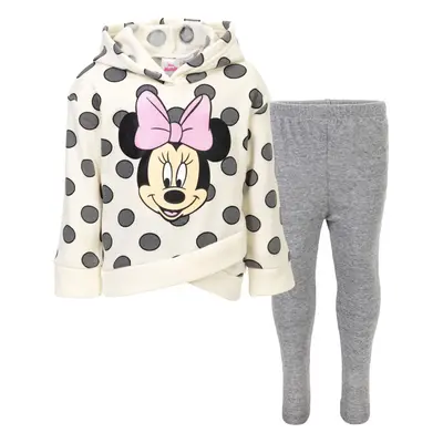 Disney Minnie Mouse Little Girls Pullover Crossover Hoodie and Legging